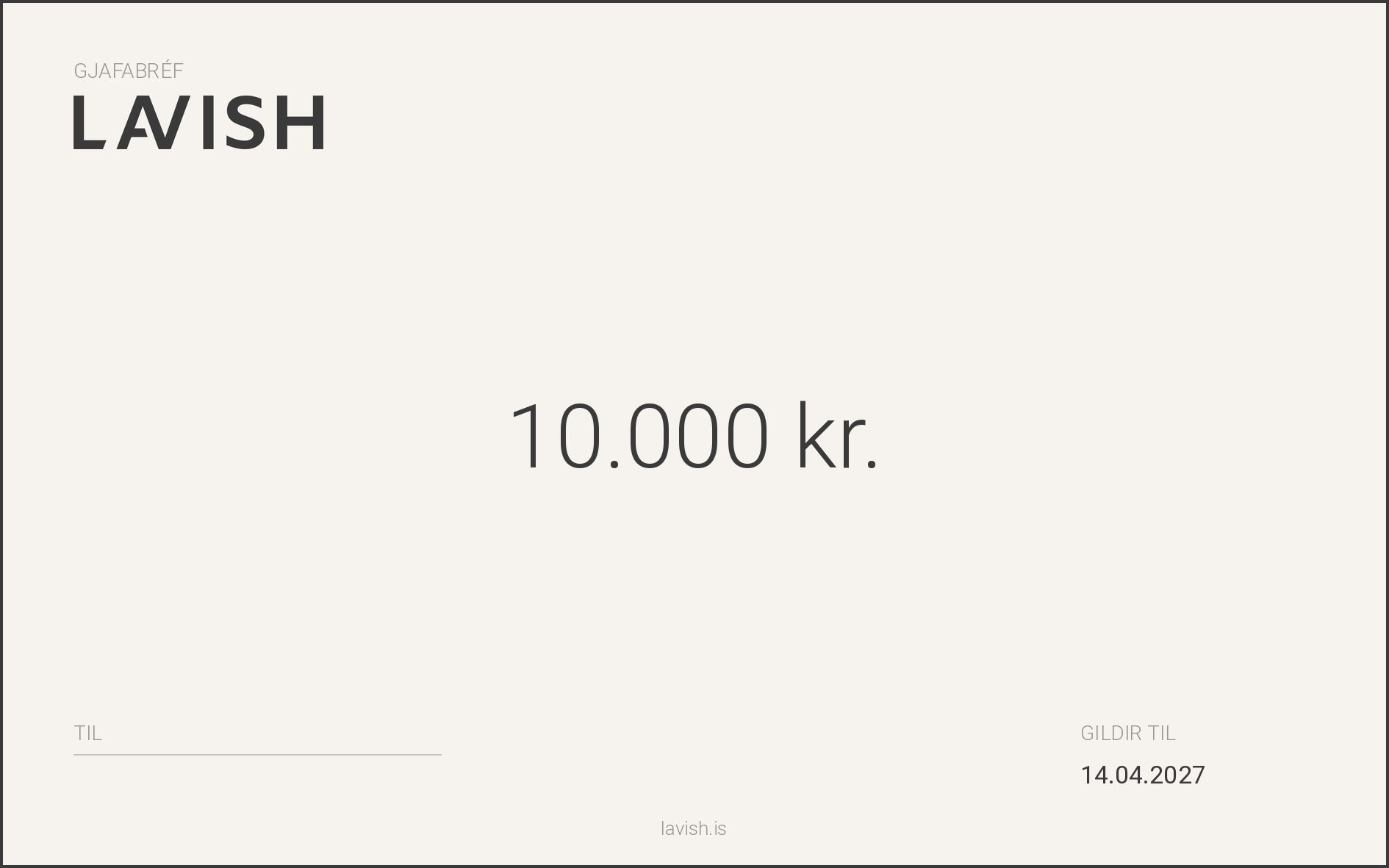Gjafabréf hjá lavish.is