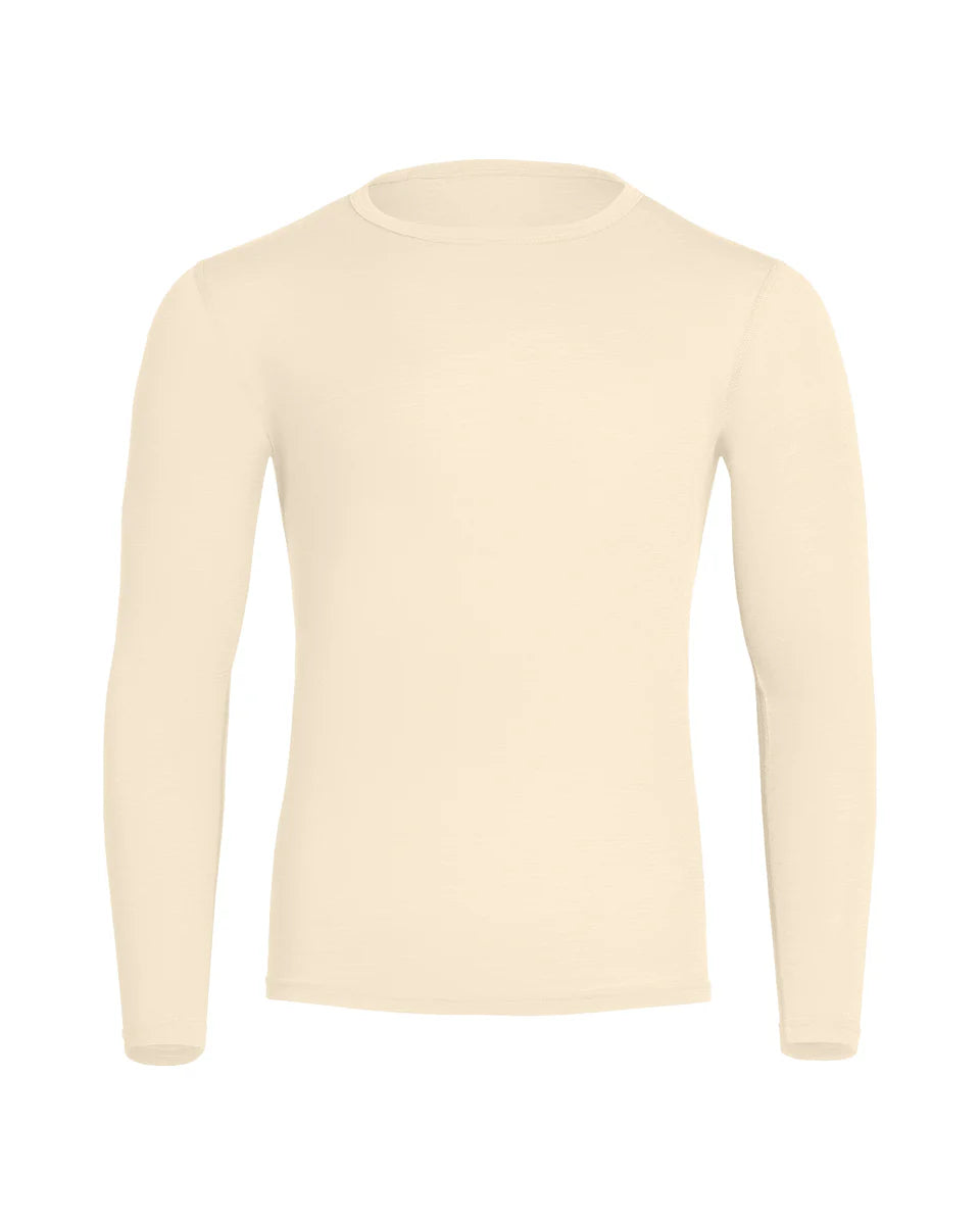 Beige long-sleeve shirt on a white background