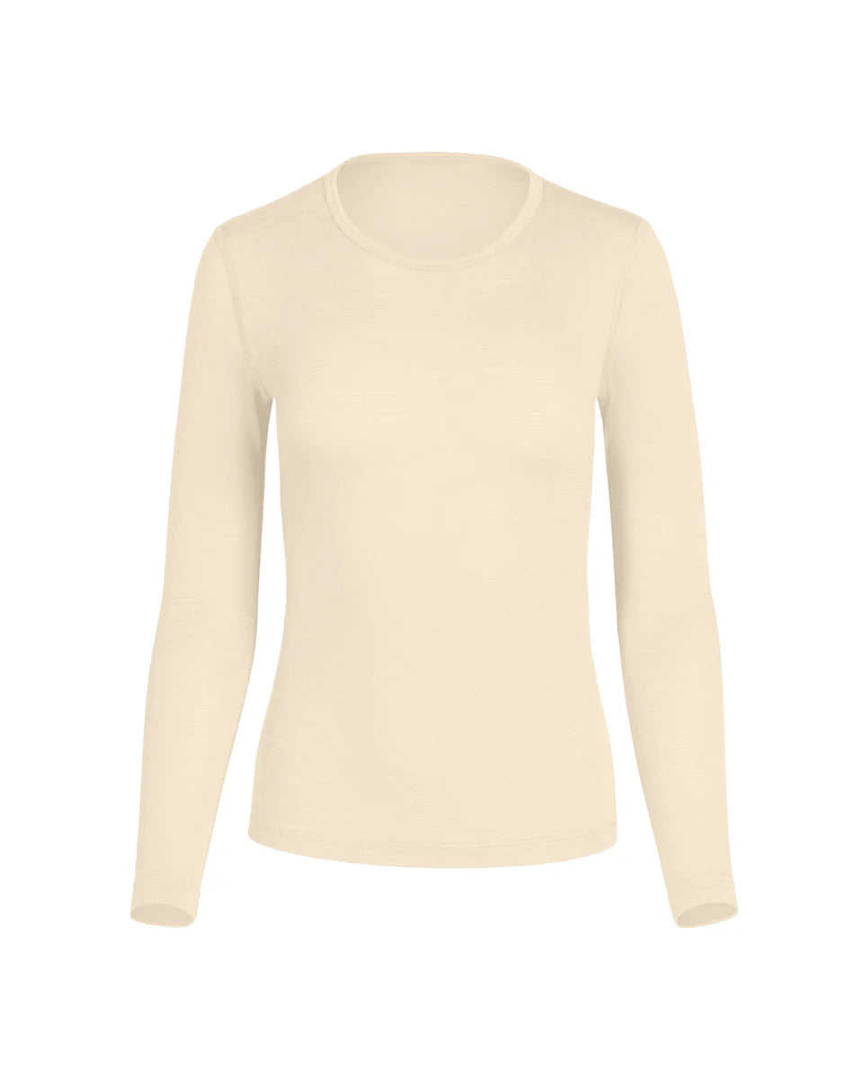 Beige long-sleeve shirt on a white background