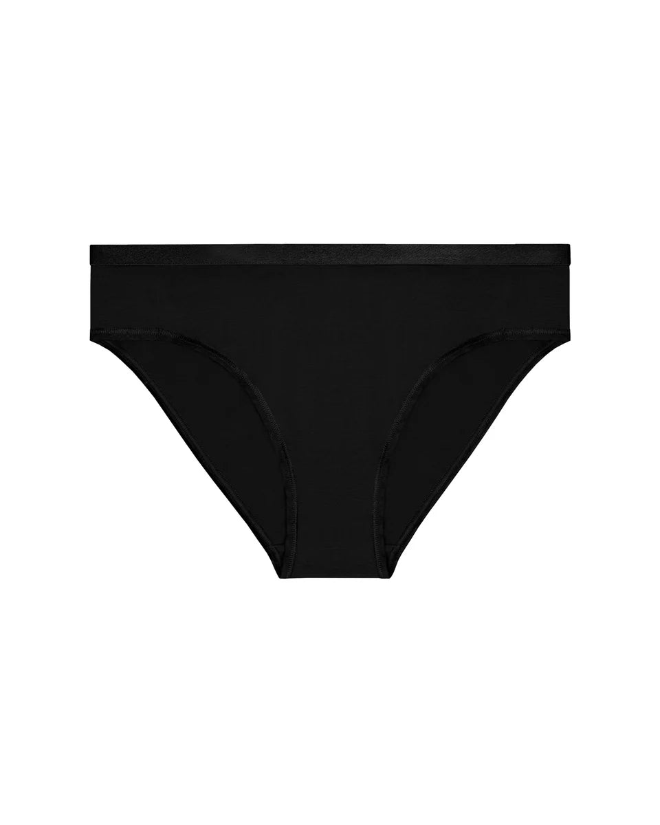 Black women's underwear with brand logo on a white background