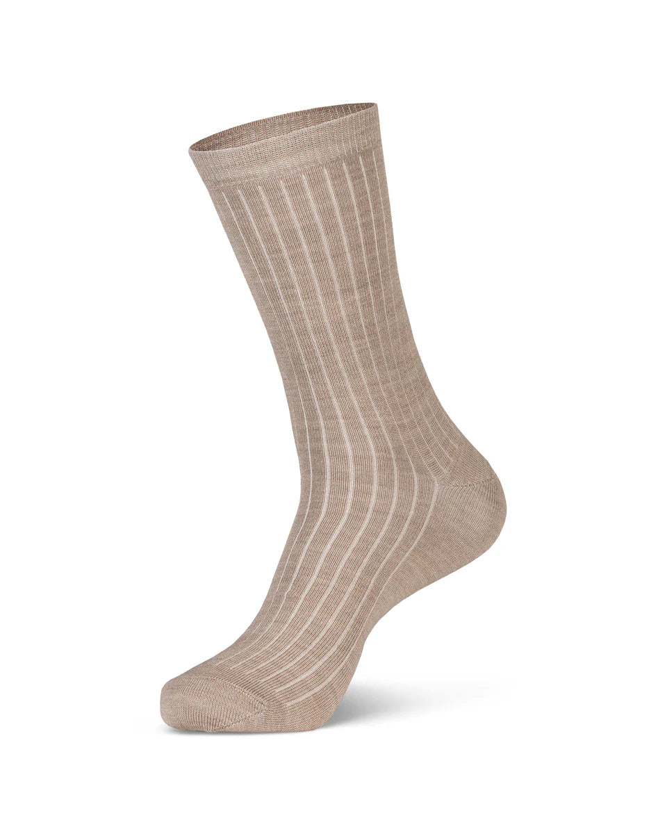 Beige sock on a white background